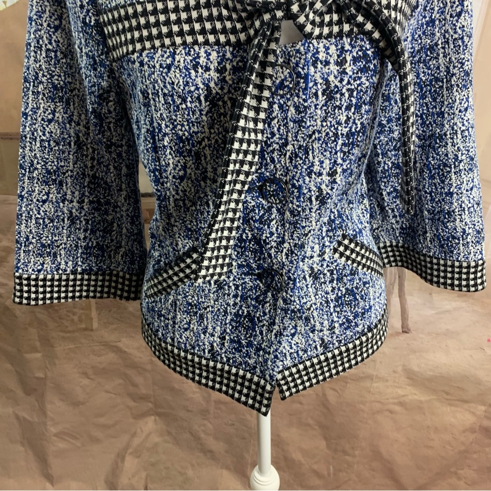 CAbi 21 Club Blue Black Tweed Jacket Blazer - Picture 7 of 10